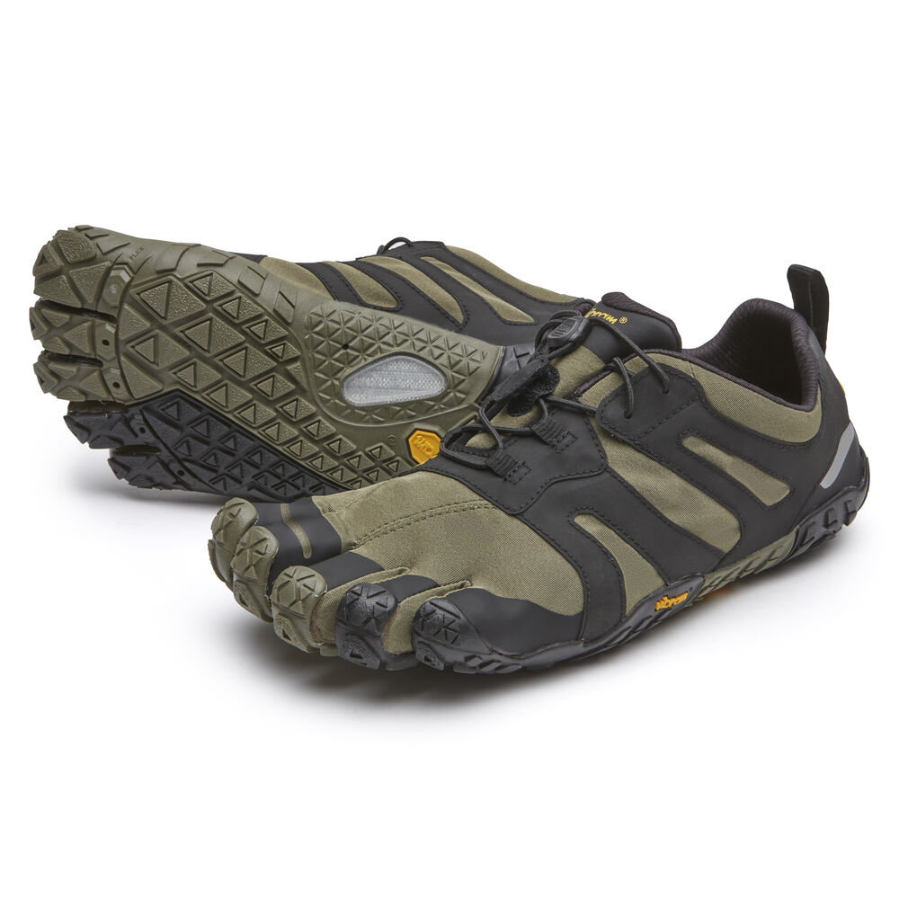 Vibram Fivefingers V-Trail 2.0 Bayan Koşu Ayakkabısı Koyu Yeşil/Siyah,FB5708236